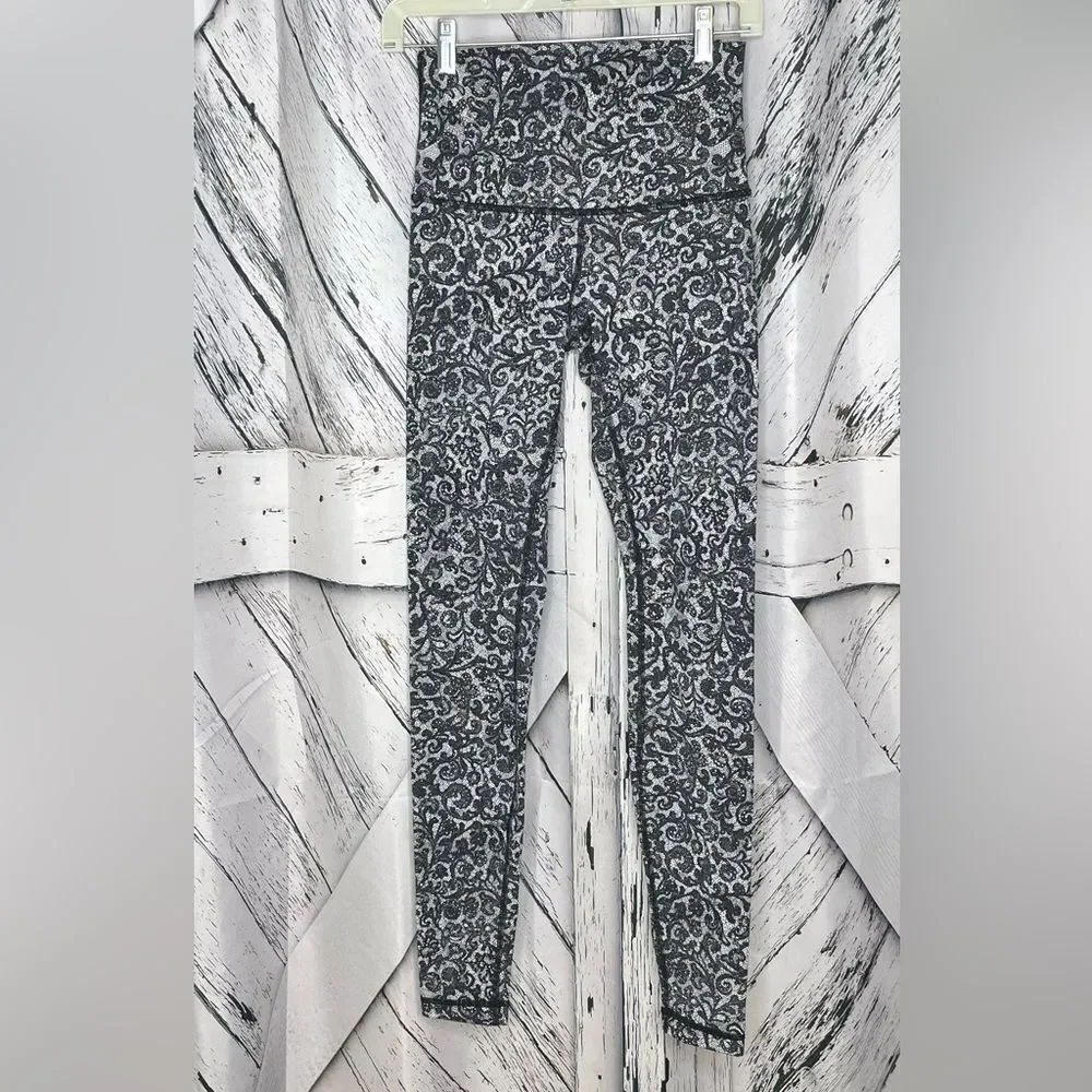 Lululemon Wunder Under HR2 Lace Pattern Leggings Size 6